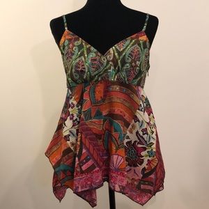 Boho Multi Colored Handkerchief Top
